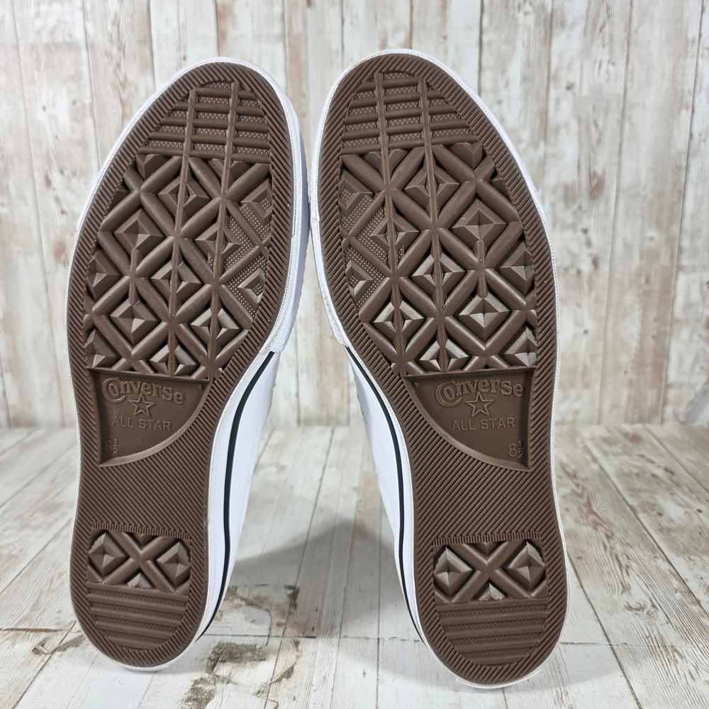 Converse One Star Perforated Leather Low Top White Black Sneakers 158464C 10.5W - Picture 5 of 8